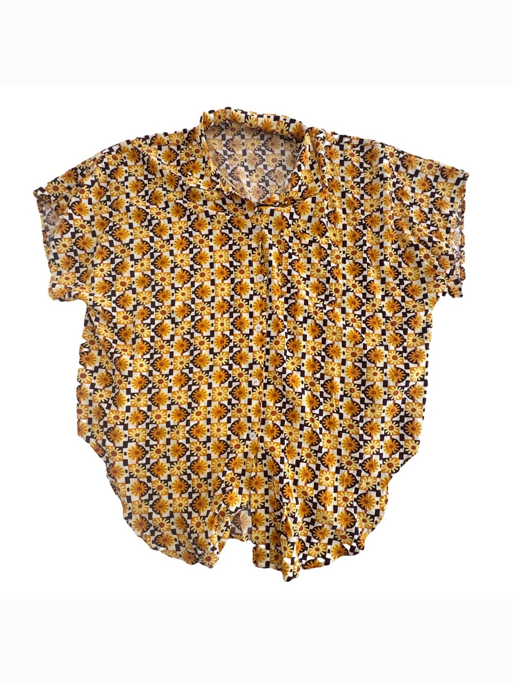 Cupshe coverup Short-Sleeve Button Down Shirt nwot sz S